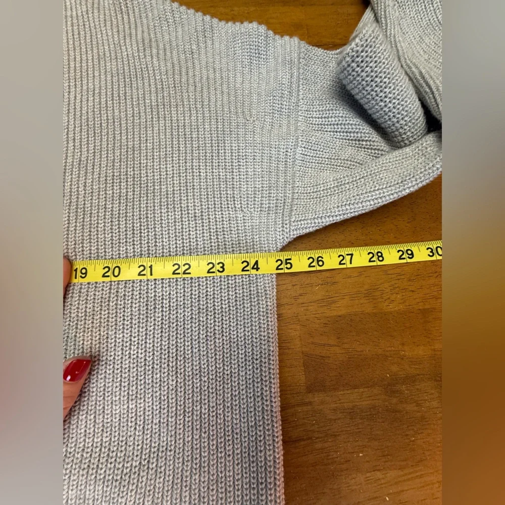 J.Crew Women's Gray Cotton Cardigan Sweater L - Picture 4 of 6